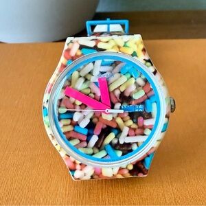 Swatch Watch SUOW705 Rainbow SPRINKLED Watch Unisex Men or Women New Battery